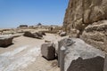 Architectural detail of the Giza pyramid complex Royalty Free Stock Photo